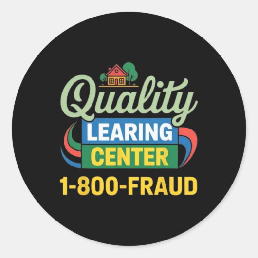 Funny Teacher Quality Learning Center Academic Des ラウンドシール (正面)