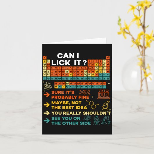 Funny Teacher Student Science Can I Lick It Period カード (黄色い花)