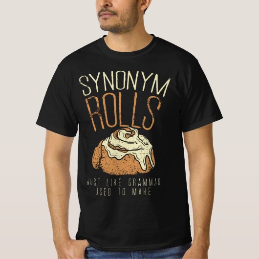 Funny Teacher, Student Synonym Rolls Grammar Tシャツ (正面)