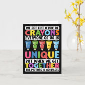 Funny Teacher We Are Like A Box Of Crayons 1  カード (黄色い花)