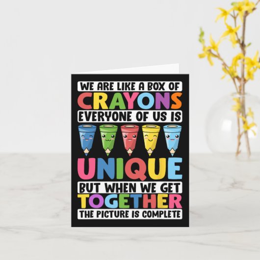 Funny Teacher We Are Like A Box Of Crayons 1  カード (黄色い花)