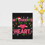 Funny Teacher Xmas My Students Stole My Heart Chri カード (黄色い花)
