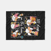 Funny Teachers Silly Goose 100 Day Of School, Goos フリースブランケット (正面(横))