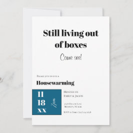 Funny Teal Blue Housewarming Celebration カード