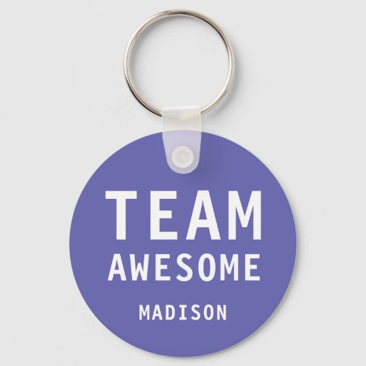 Funny Team Awesome Purple Personalized Name キーホルダー (正面)