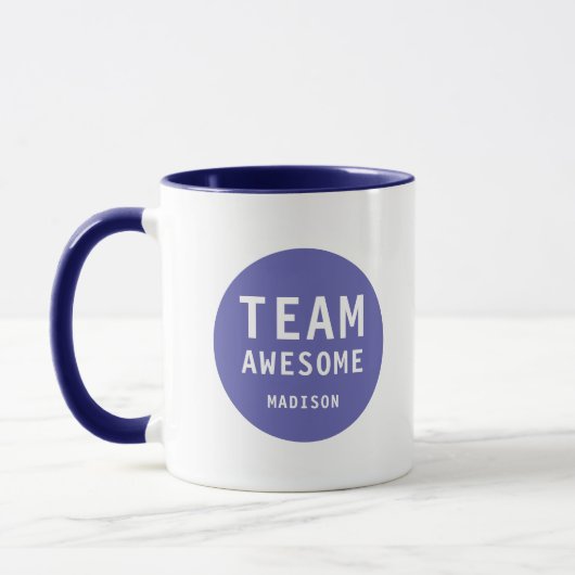 Funny Team Awesome Purple Personalized Name マグカップ (左)