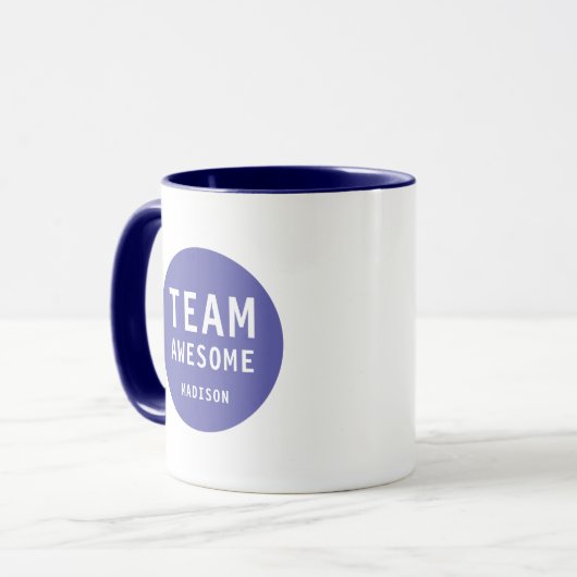 Funny Team Awesome Purple Personalized Name マグカップ (正面左)