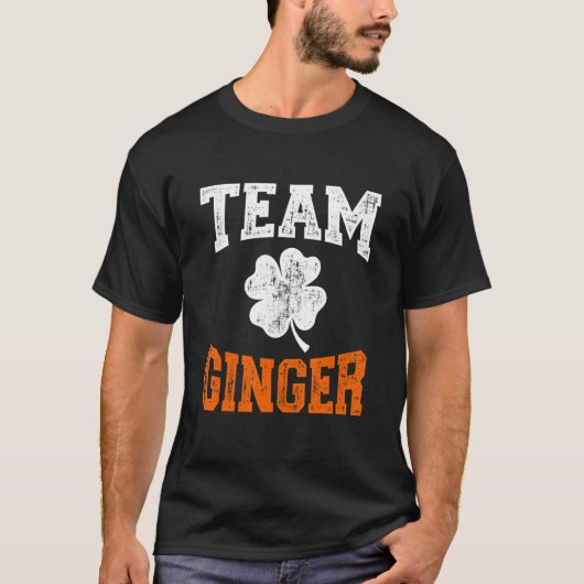 Funny team ginger with shamrock for St Patricks da Tシャツ (正面)