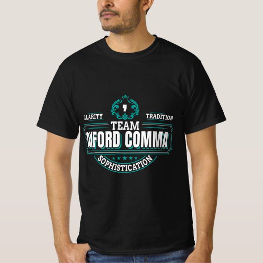 Funny Team Oxford Comma - Grammar Book Lovers Tシャツ (正面)