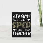 Funny Team Sped Teacher Camo Teacher Student Back  カード (正面)