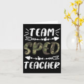 Funny Team Sped Teacher Camo Teacher Student Back  カード (黄色い花)