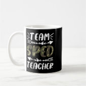 Funny Team Sped Teacher Camo Teacher Student Back  コーヒーマグカップ (左)