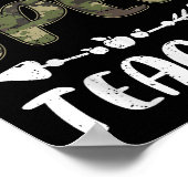 Funny Team Sped Teacher Camo Teacher Student Back ポスター (角)