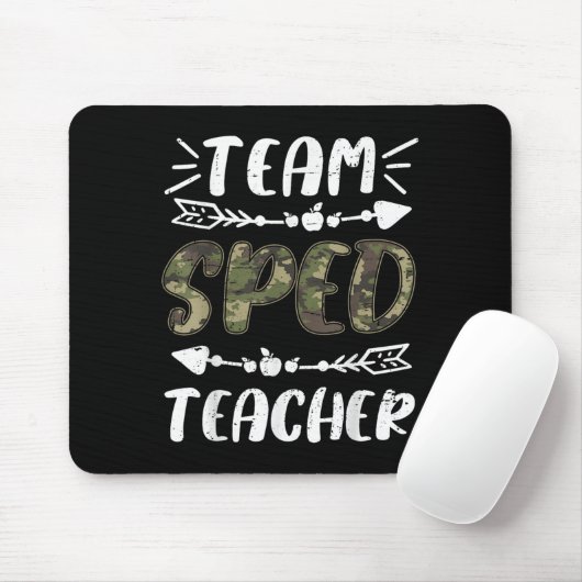 Funny Team Sped Teacher Camo Teacher Student Back  マウスパッド (マウス)