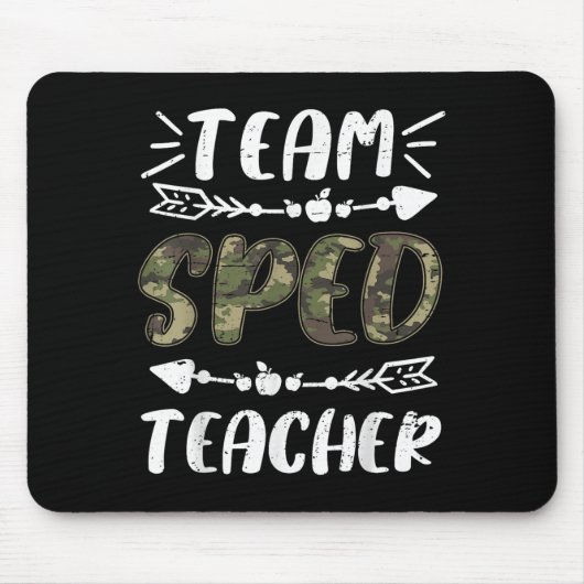 Funny Team Sped Teacher Camo Teacher Student Back  マウスパッド (正面)
