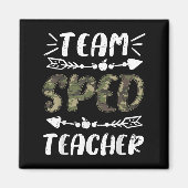 Funny Team Sped Teacher Camo Teacher Student Back  マグネット (正面)