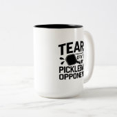 Funny Tears of my Pickleball Opponents Typography  ツートーンマグカップ (正面右)