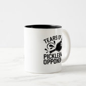 Funny Tears of my Pickleball Opponents Typography  ツートーンマグカップ (正面右)