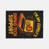 Funny Tech Guy Suprt Computer Geek Nerd Engineer G フリースブランケット (正面(横))