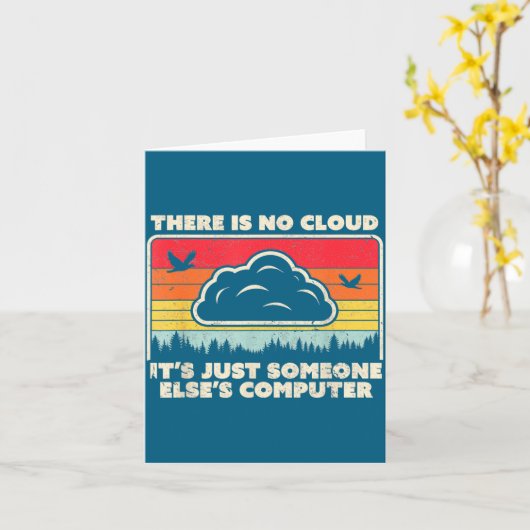 Funny Tech Retro Style There Is No Cloud  カード (黄色い花)