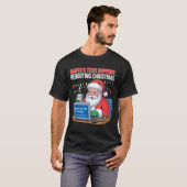 Funny Tech Santa Support Rebooting s Tシャツ (正面フル)