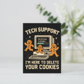 Funny Tech Support Delete Cookies  ポストカード (スタンド正面)