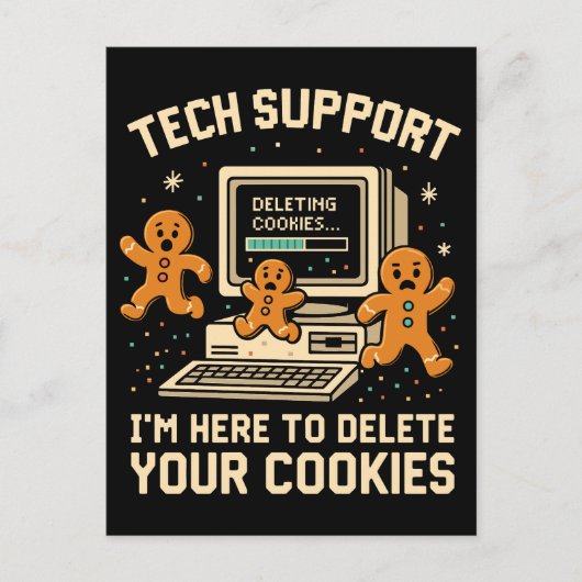 Funny Tech Support Delete Cookies  ポストカード (正面)