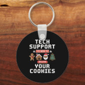 Funny Tech Suprt Here To Delete Cookies Xmas Men W キーホルダー (正面)