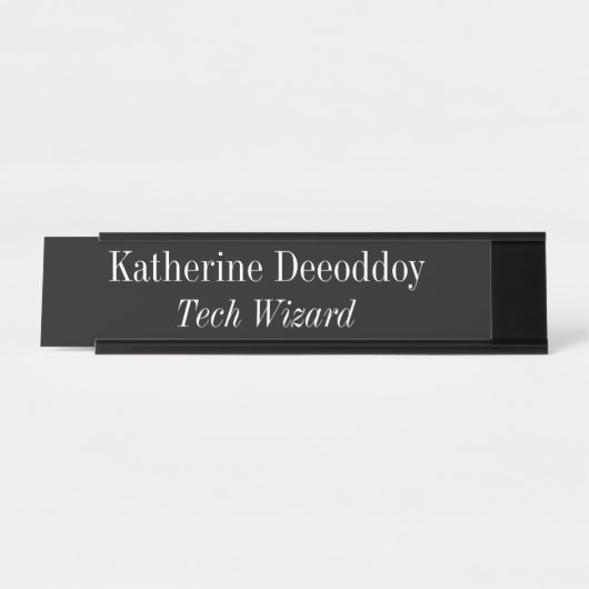 Funny Tech Wizard Black デスクネームプレート (正面)