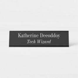 Funny Tech Wizard Black デスクネームプレート