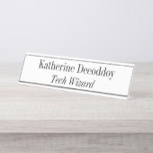 Funny Tech Wizard White デスクネームプレート (正面)