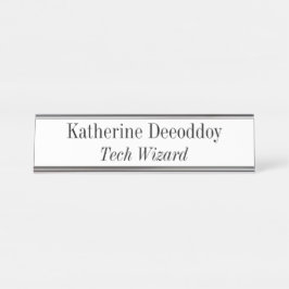 Funny Tech Wizard White デスクネームプレート