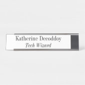 Funny Tech Wizard White デスクネームプレート (正面)