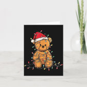 Funny Teddy Bear Christmas Graphics Lights Lover  カード (正面)