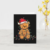 Funny Teddy Bear Christmas Graphics Lights Lover  カード (黄色い花)