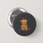 Funny Teddy Bear Christmas Graphics Lights Lover  缶バッジ (正面&裏面)