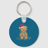 Funny Teddy Bear Christmas Graphics Lights Lover L キーホルダー (正面)
