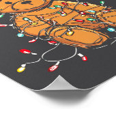 Funny Teddy Bear Christmas Graphics Lights Lover L ポスター (角)