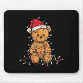 Funny Teddy Bear Christmas Graphics Lights Lover L マウスパッド (正面)