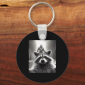 Funny Tee Ed Raccoon Selfie Bigfoot Gift Mens Wome キーホルダー (正面)