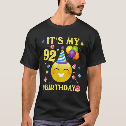 Funny Tee It s My 92nd Birthday Gift 92 Years Old  Tシャツ (正面)