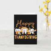 Funny Teeth Thanksgiving Dentist Turkey Dental Squ カード (黄色い花)
