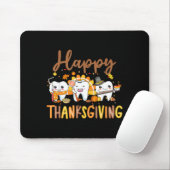 Funny Teeth Thanksgiving Dentist Turkey Dental Squ マウスパッド (マウス)