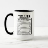 Funny Teller Nutrition Facts Financial Worker Gift マグカップ (左)
