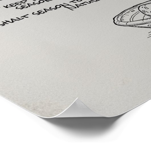 Funny Ten Commandments of Spice Kitchen Wall Art ポスター (角)