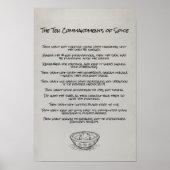 Funny Ten Commandments of Spice Kitchen Wall Art ポスター (正面)