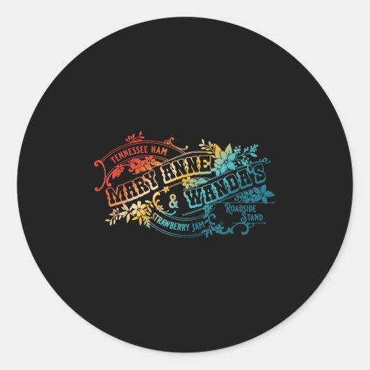 Funny Tennessee-ham Mary Anne &amp; Wandas Strawbe ラウンドシール (正面)