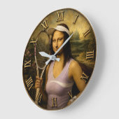 Funny Tennis Mona Lisa ラージ壁時計 (傾斜)