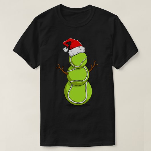Funny Tennis Snowman Christmas Design Tシャツ (デザイン正面)