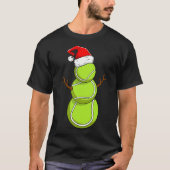 Funny Tennis Snowman Christmas Design Tシャツ (正面)